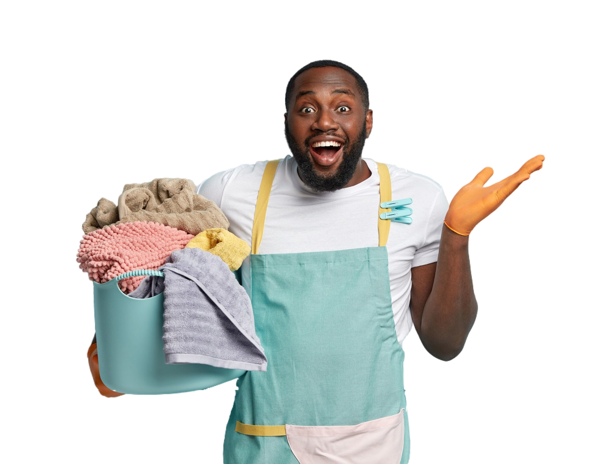 Person doing laundry at Love Wash