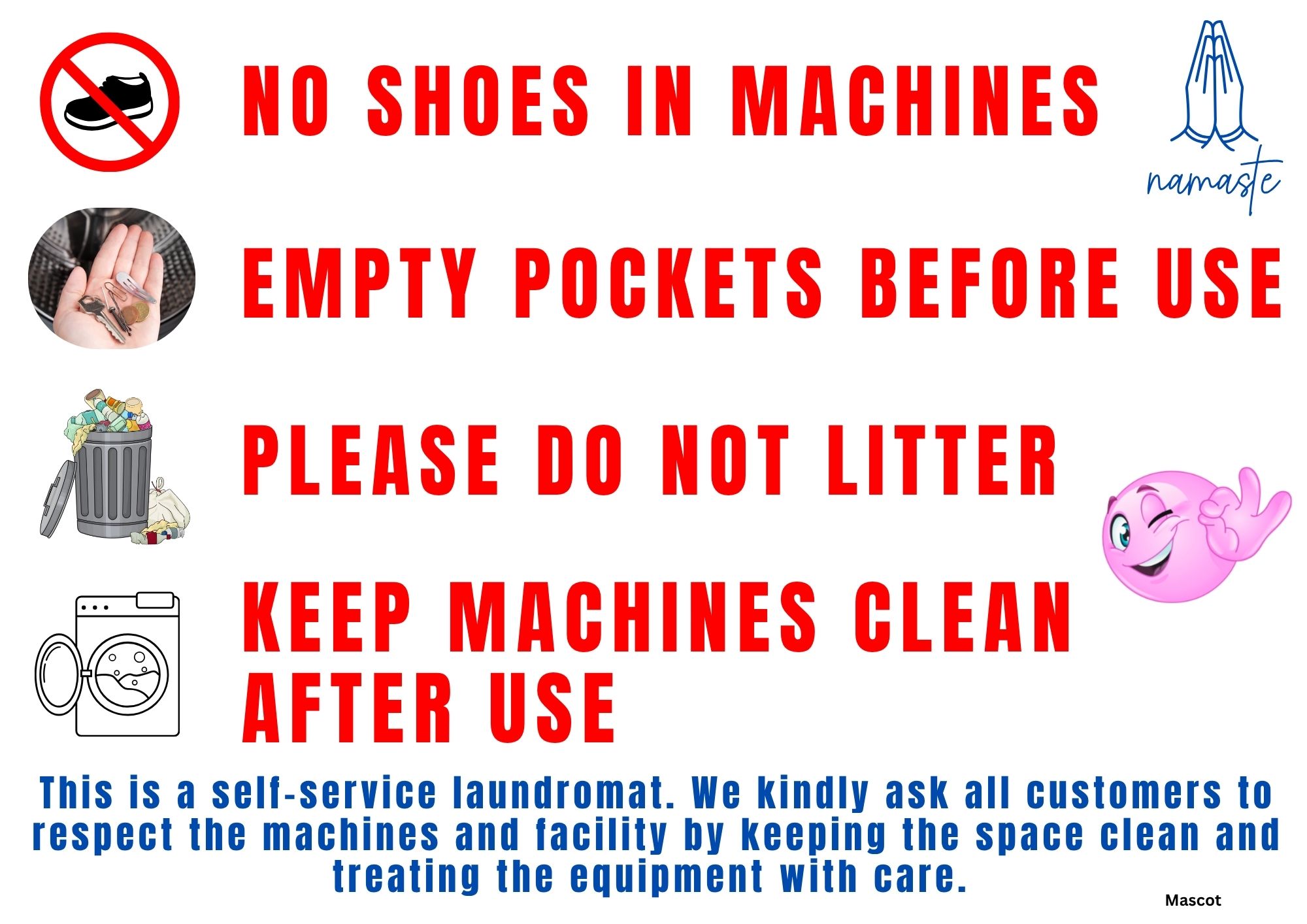 No shoes in Love Wash Mascot